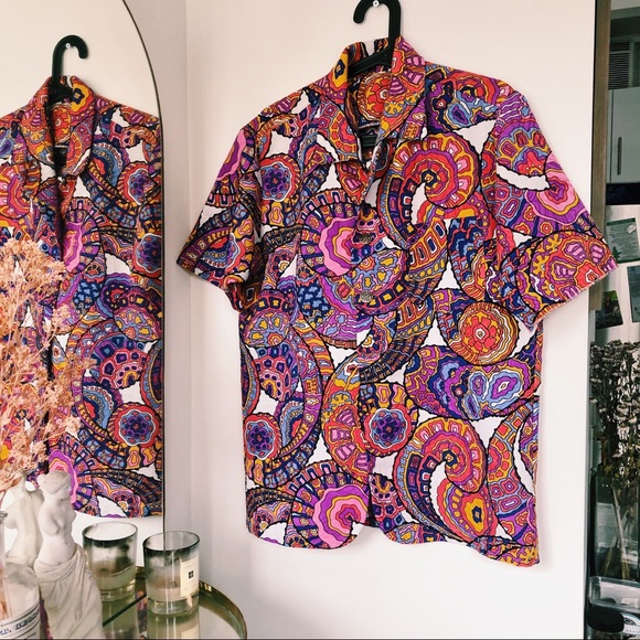 thrifted top Other - Multi Color Paisley Vintage Button Down